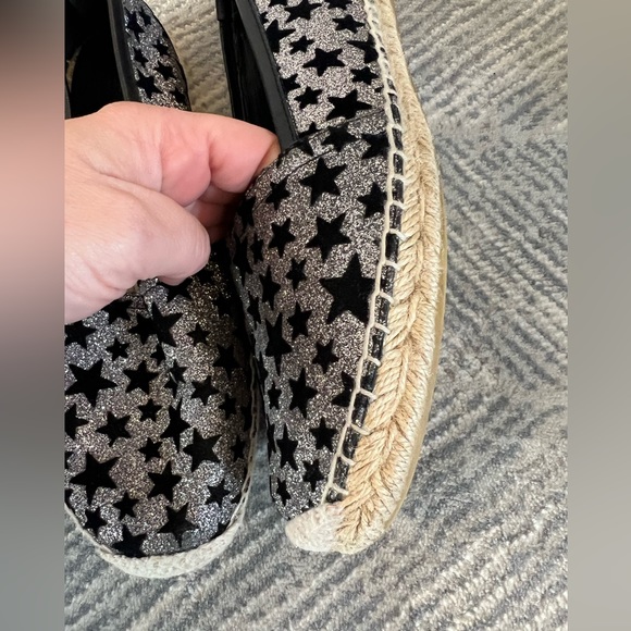 Saint Laurent espadrilles with silver glitter and black stars, 38.5 US 8.5 - Picture 7 of 14
